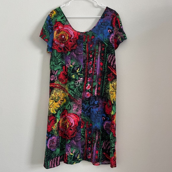 Jams World Dress Women L Florentine Sleeveless Floral Vintage Pullover Shift - Picture 2 of 9